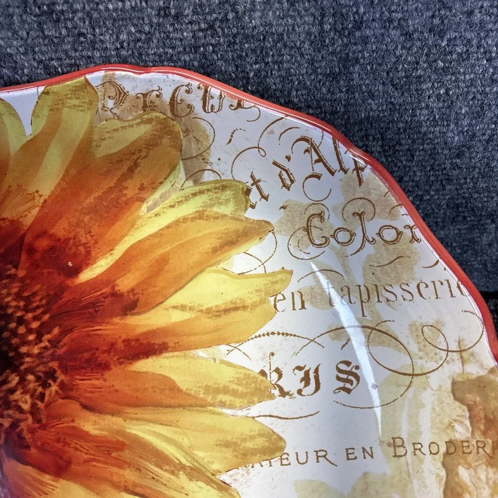 Certified International~Paris Sunflower Ceramic Pasta Serving Bowl~13
